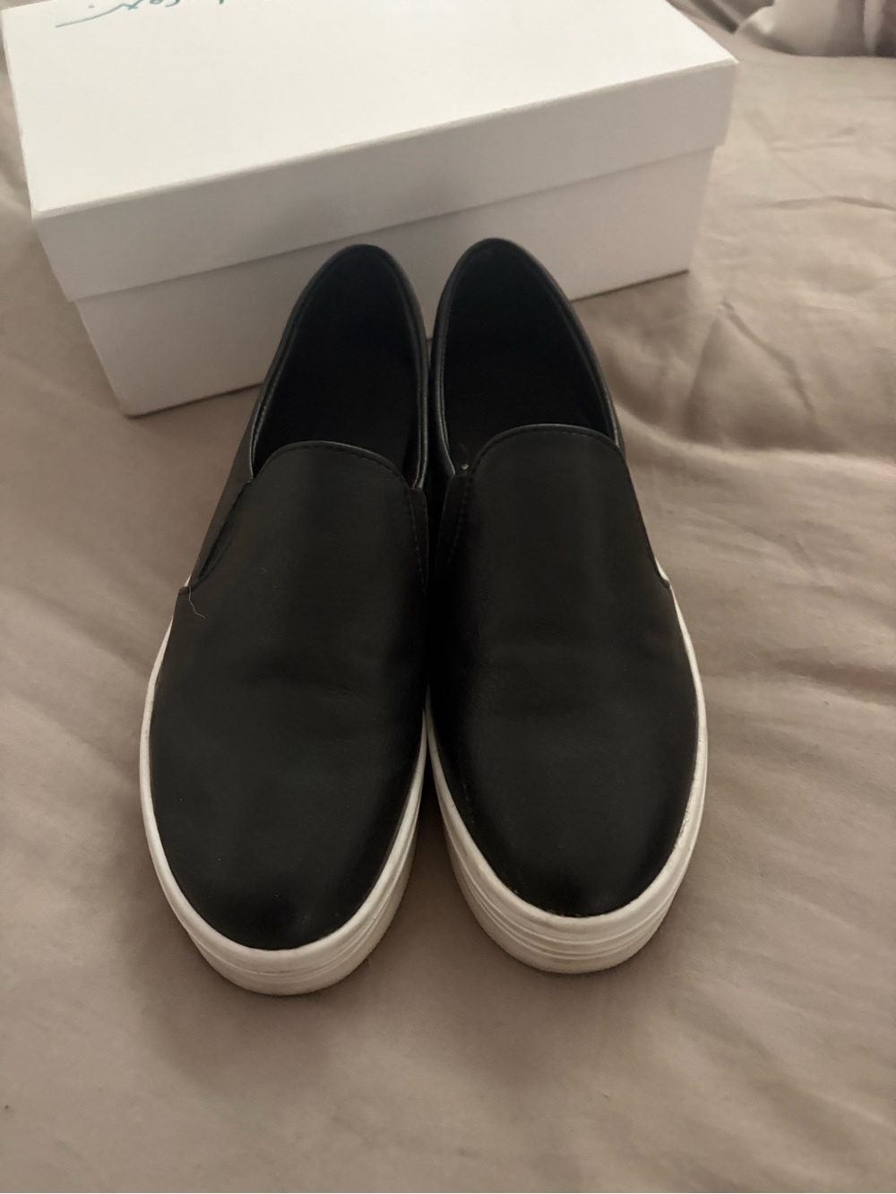 Women’s Black Slip-On Platform Loafers